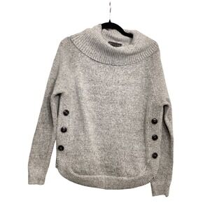 Sienna‎ Sage Gray Cowl Neck Button Detail Knit Sweater Women's Medium
